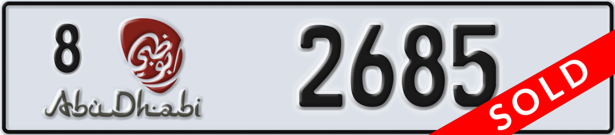 abu dhabi License Plate Number 2685 Code 8