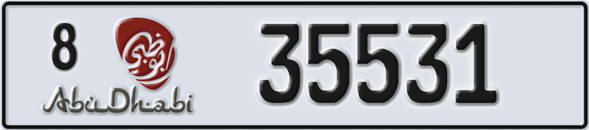 abu dhabi License Plate Number 35531 Code 8