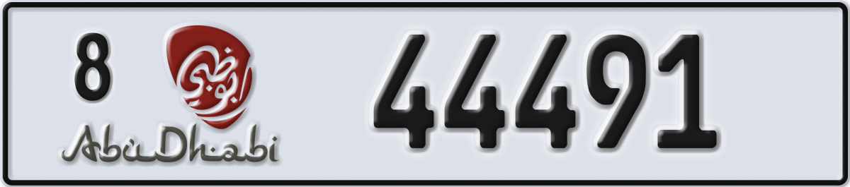 abu dhabi License Plate Number 44491 Code 8