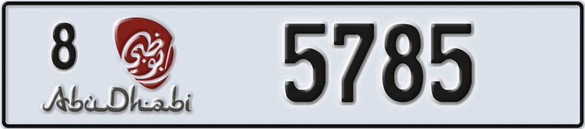 abu dhabi License Plate Number 5785 Code 8