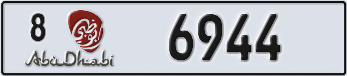 abu dhabi License Plate Number 6944 Code 8