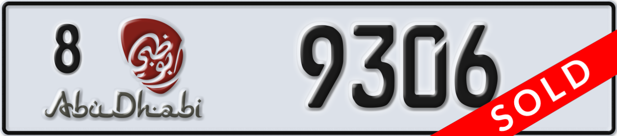 abu dhabi License Plate Number 9306 Code 8