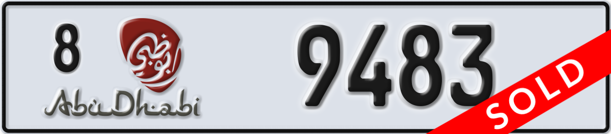 abu dhabi License Plate Number 9483 Code 8