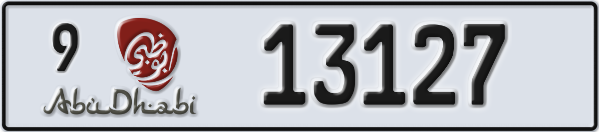 abu dhabi License Plate Number 13127 Code 9