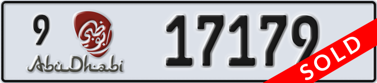 abu dhabi License Plate Number 17179 Code 9