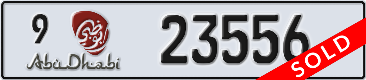 abu dhabi License Plate Number 23556 Code 9