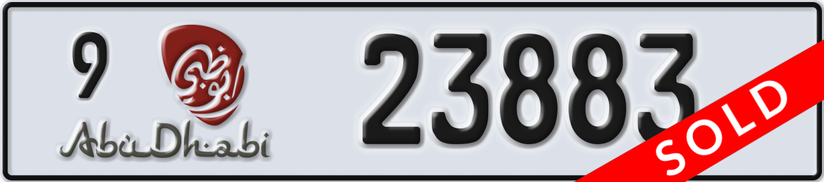 abu dhabi License Plate Number 23883 Code 9