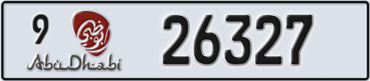 abu dhabi License Plate Number 26327 Code 9