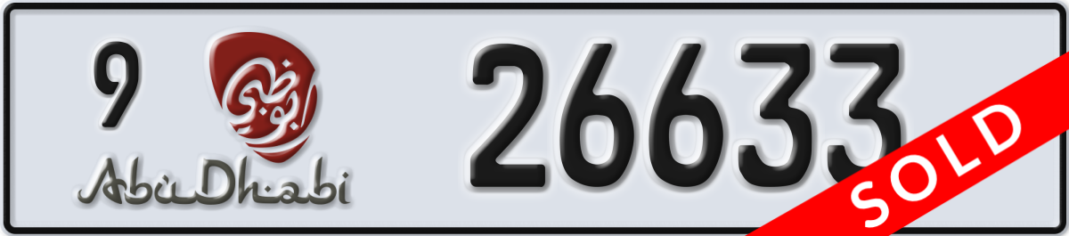 abu dhabi License Plate Number 26633 Code 9