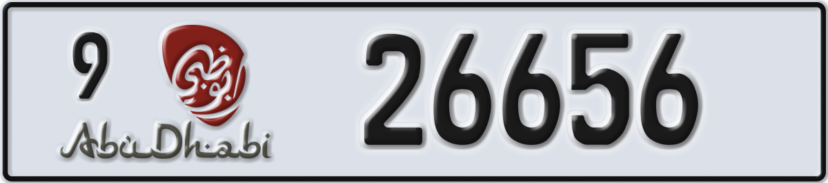 abu dhabi License Plate Number 26656 Code 9