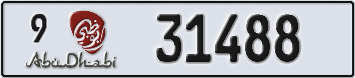 abu dhabi License Plate Number 31488 Code 9
