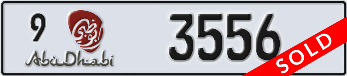 abu dhabi License Plate Number 3556 Code 9