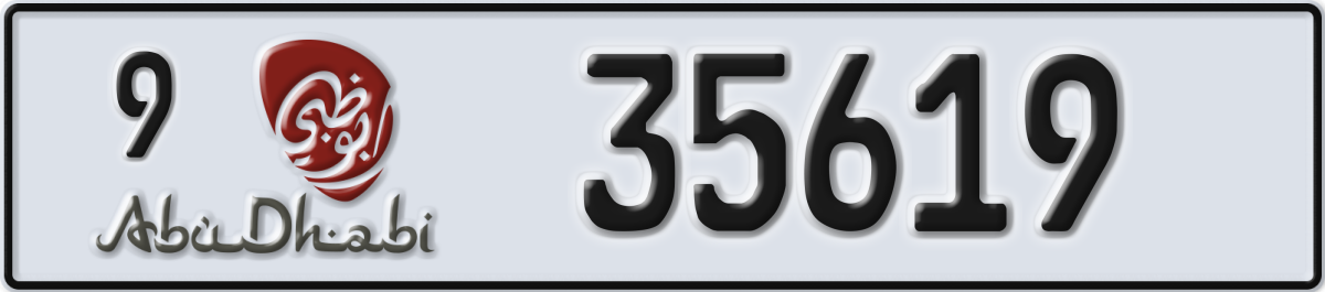abu dhabi License Plate Number 35619 Code 9