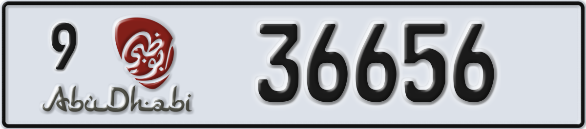 abu dhabi License Plate Number 36656 Code 9