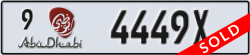 abu dhabi - code - 9 - number -4449X