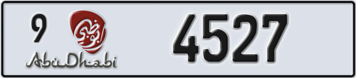 abu dhabi License Plate Number 4527 Code 9