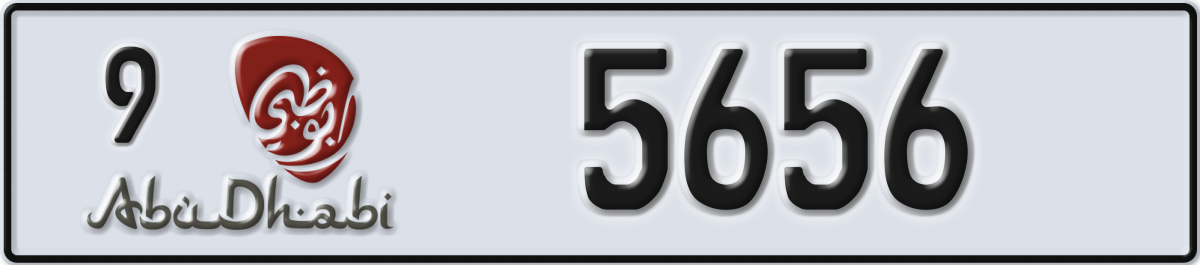 abu dhabi License Plate Number 5656 Code 9