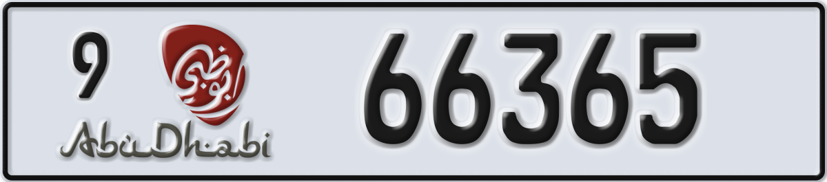 abu dhabi License Plate Number 66365 Code 9
