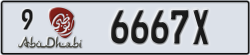 abu dhabi - code - 9 - number -6667X