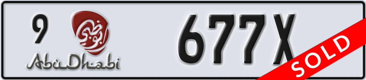 abu dhabi License Plate Number 677X Code 9