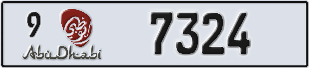 abu dhabi License Plate Number 7324 Code 9