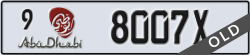 abu dhabi - code - 9 - number -8007X
