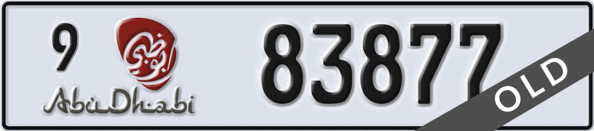 abu dhabi License Plate Number 83877 Code 9