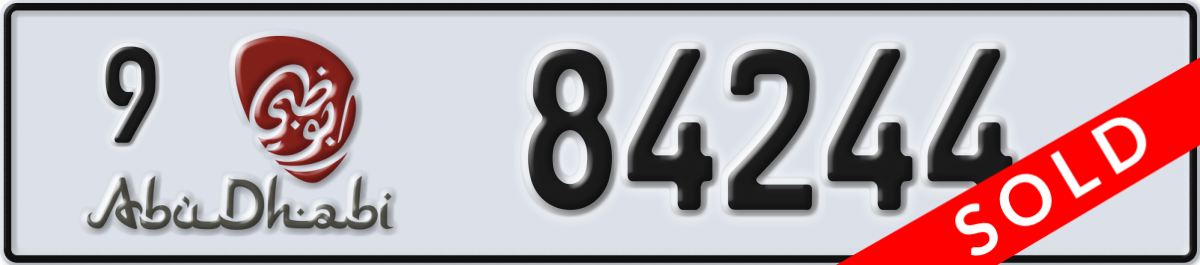 abu dhabi License Plate Number 84244 Code 9