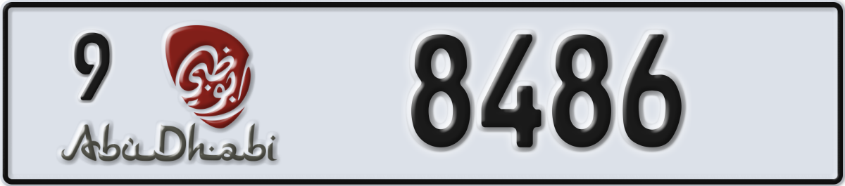 abu dhabi License Plate Number 8486 Code 9