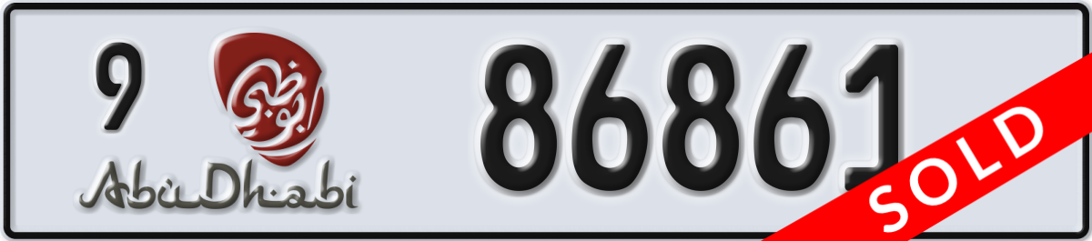 abu dhabi License Plate Number 86861 Code 9