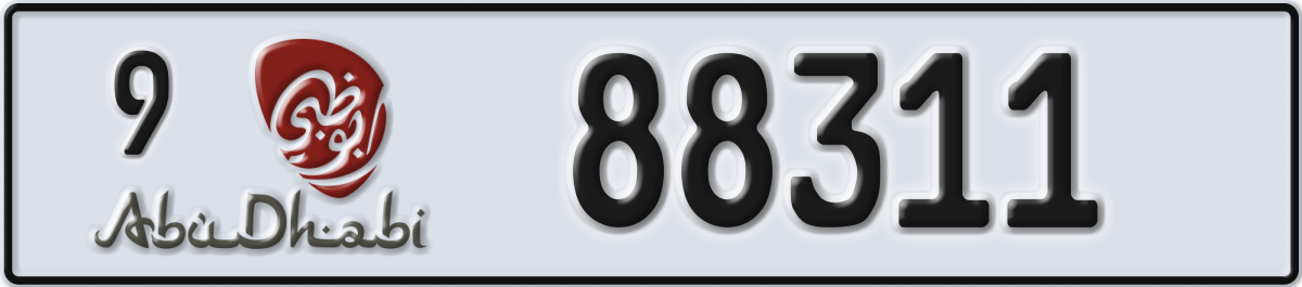 abu dhabi License Plate Number 88311 Code 9