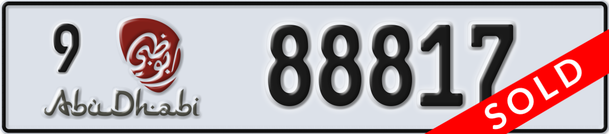 abu dhabi License Plate Number 88817 Code 9