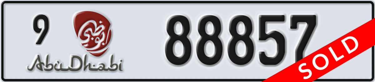 abu dhabi License Plate Number 88857 Code 9