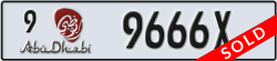 abu dhabi - code - 9 - number -9666X
