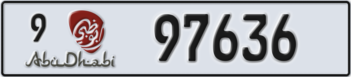 abu dhabi License Plate Number 97636 Code 9