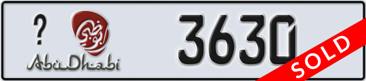 abu dhabi License Plate Number 3630 Code _