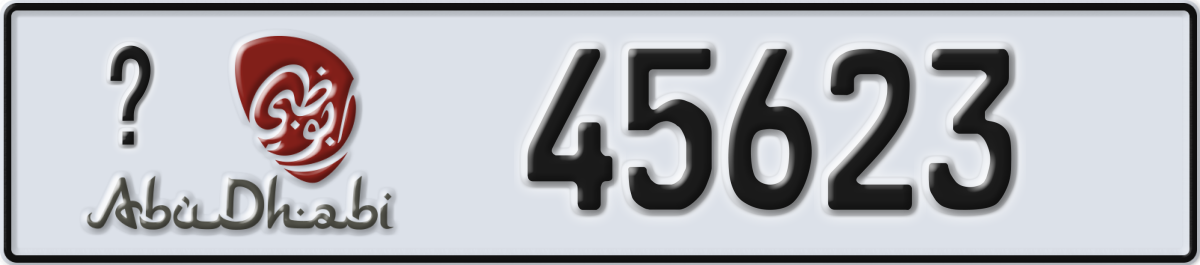 abu dhabi License Plate Number 45623 Code _
