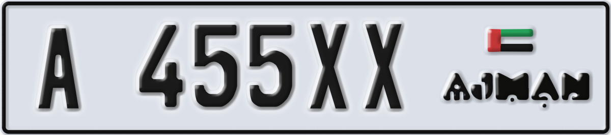 ajman License Plate Number 455XX Code A