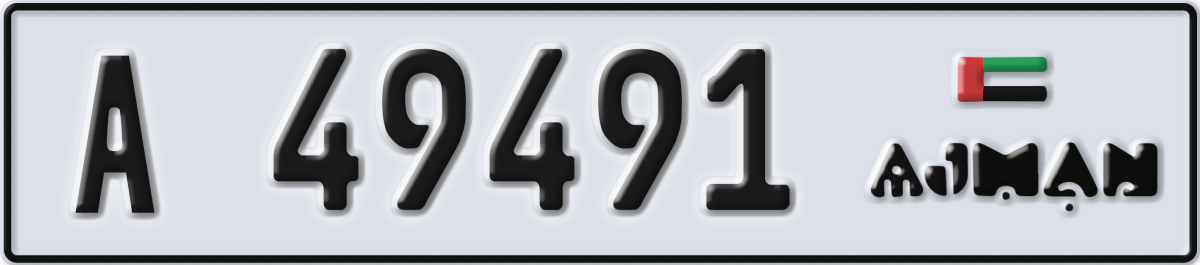 ajman License Plate Number 49491 Code A
