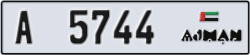 ajman - code - A - number -5744