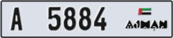 ajman - code - A - number -5884