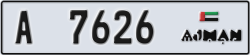 ajman - code - A - number -7626