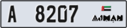 ajman - code - A - number -8128