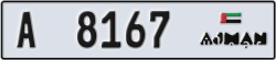 ajman - code - A - number -8167