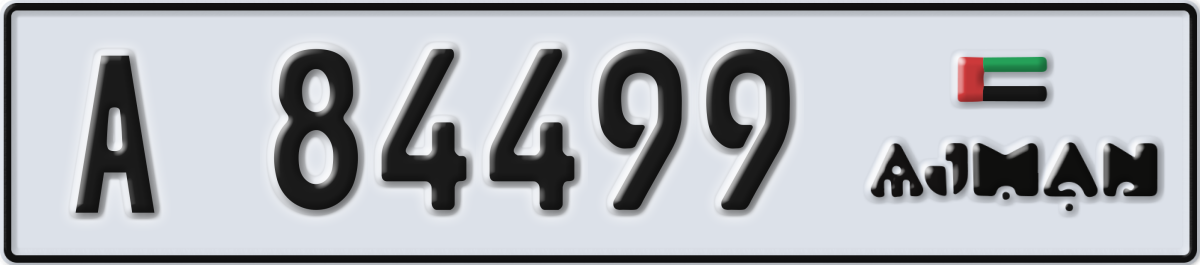 ajman License Plate Number 84499 Code A
