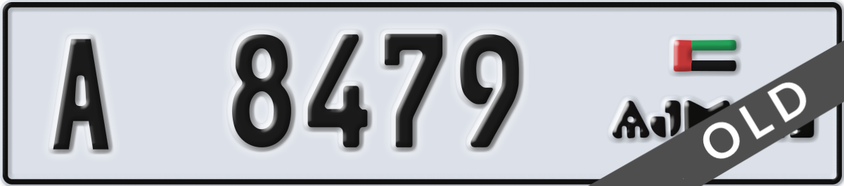 ajman License Plate Number 8479 Code A