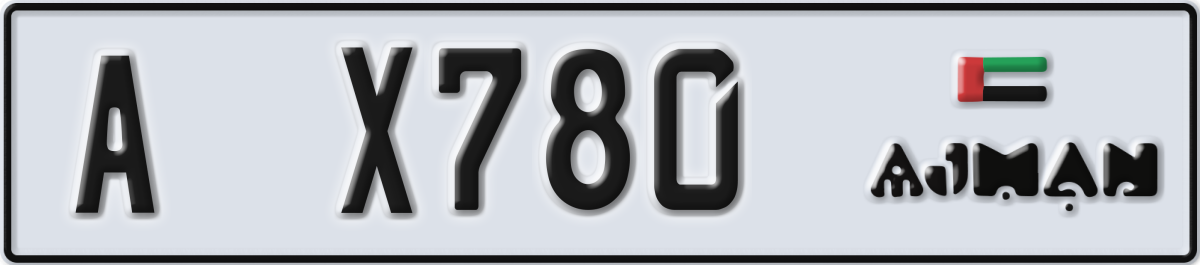 ajman License Plate Number X780 Code A