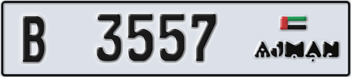 ajman License Plate Number 3557 Code B