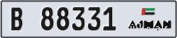 ajman - code - B - number -88331