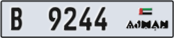 ajman - code - B - number -9244